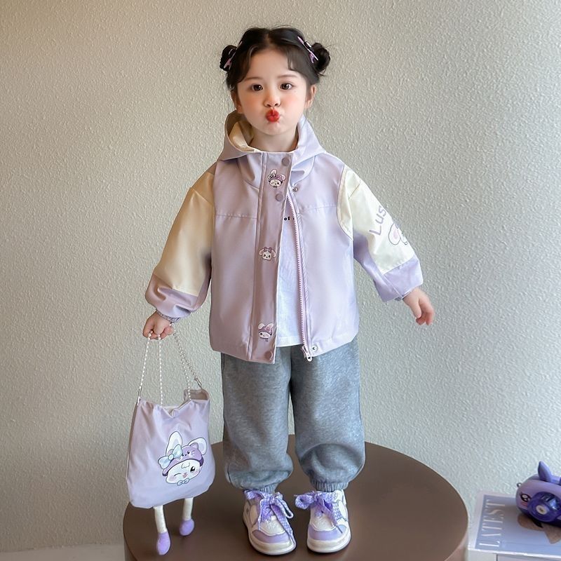 女童外套秋秋季2025新款风衣儿童冲锋衣洋气韩版上衣宝宝秋装夹克