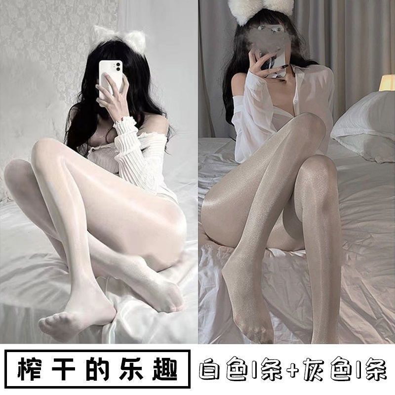 G珠光丝袜女黑丝亮晶晶白丝光超薄夏季超薄瘦腿美肤袜灰色连裤袜|undefined