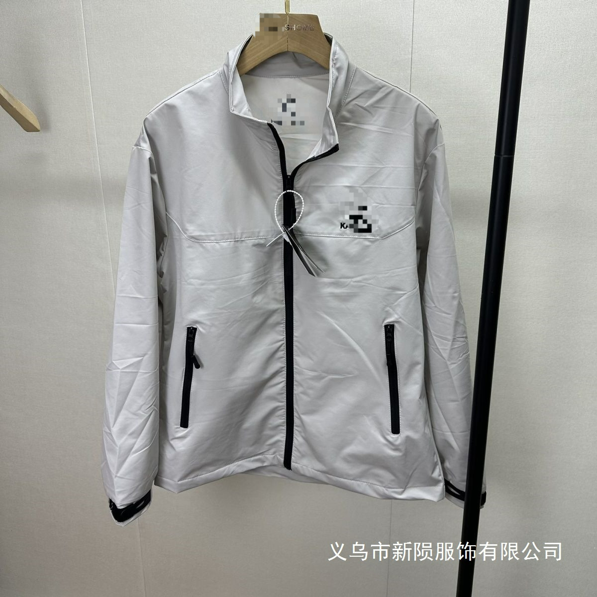 楷le石夏季薄款单层小太阳刺绣字母立领薄款夹克男上衣防晒网红同