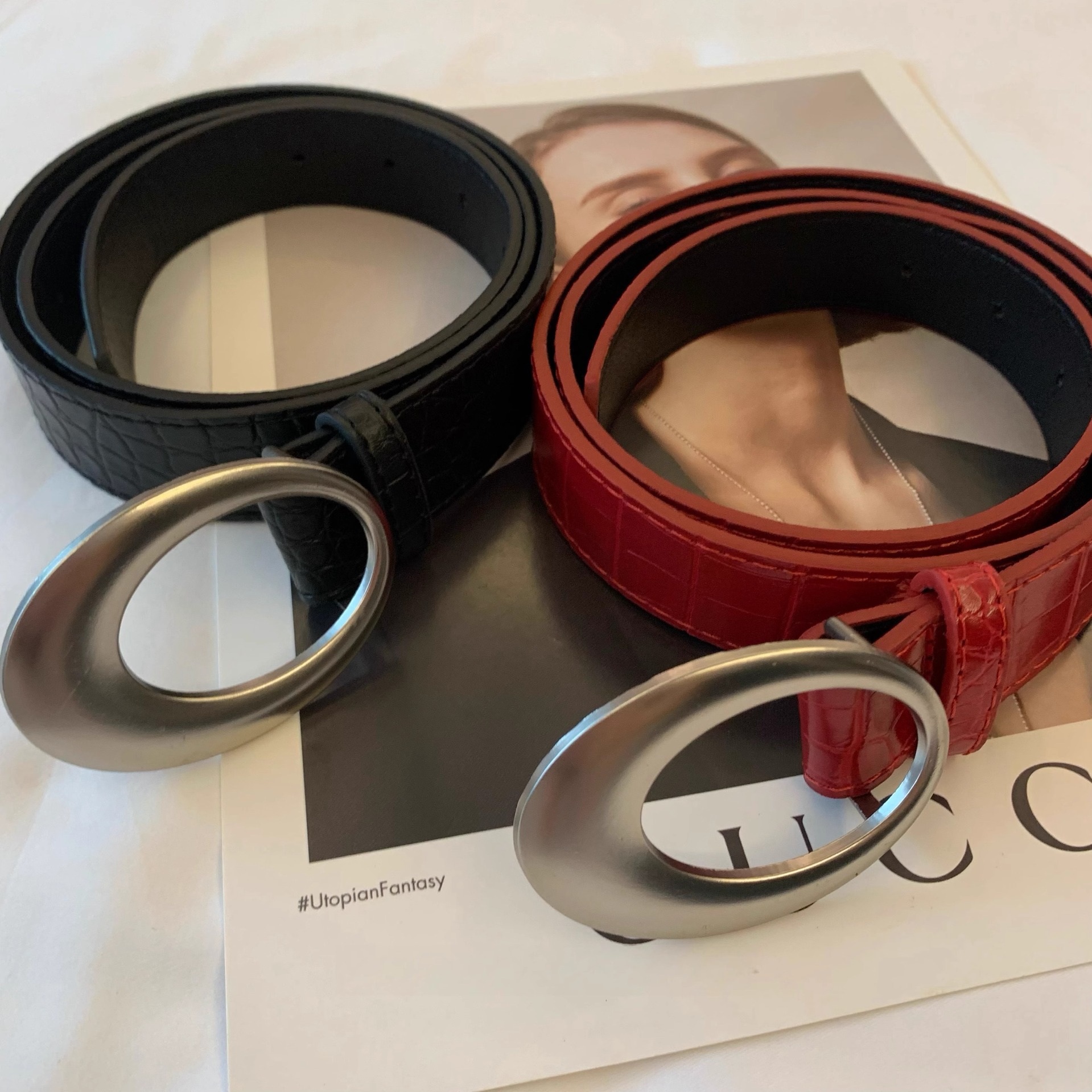 100g Weight Vintage Style Streetwear Solid Color Pu Leather Alloy Women's Leather Belts