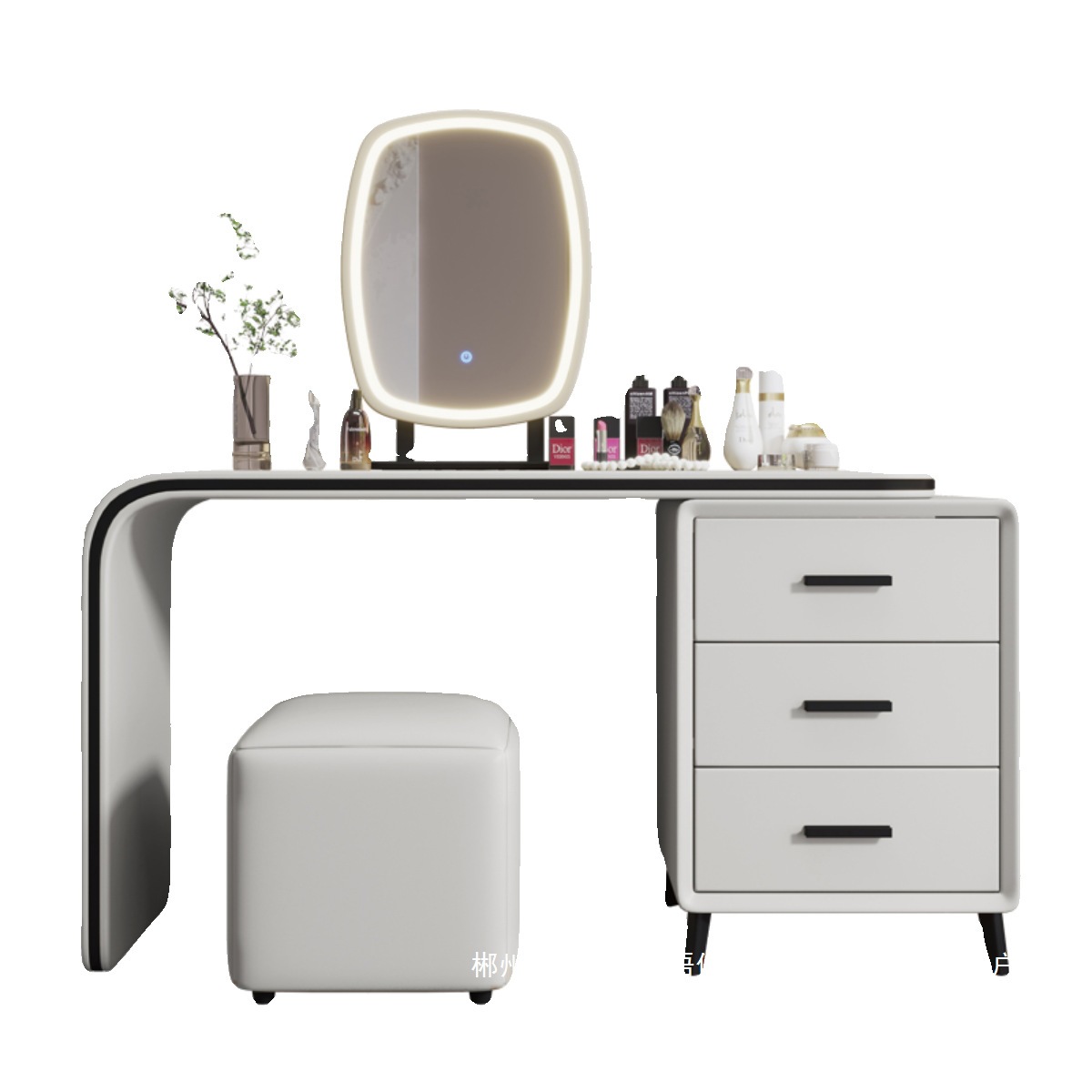 Fábrica directa moderna simple mesa de madera massiva 2026 nuevo dormitorio principal mesa de maquillaje de lujo pequeño almacenamiento