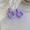 Square earrings, colorful spray paint with pigtail, silver needle, wholesale, silver 925 sample