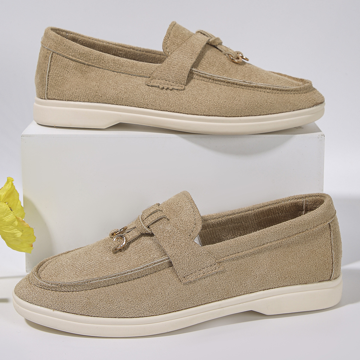 Women's Shoes suede flat soled large size low top single shoes _voghion.com