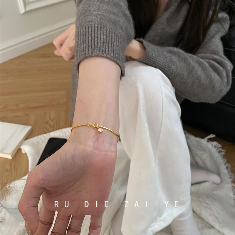 Cuning Bubble Snake Bone Bracelet Round Diamond Zircon Light Luxury High-end Delicate Niche Design Stacked Bracelet