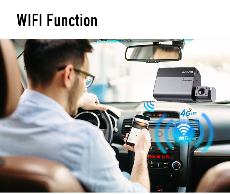 Cross-border 4G dashcam with four 4K cameras, remote monitoring, 24-hour surveillance, ADAS, BSD warning, and fleet management