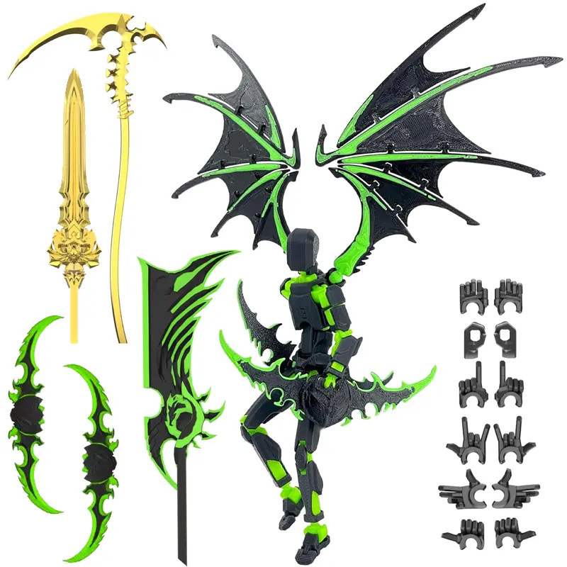 검정색과 녹색 허리케인 메카