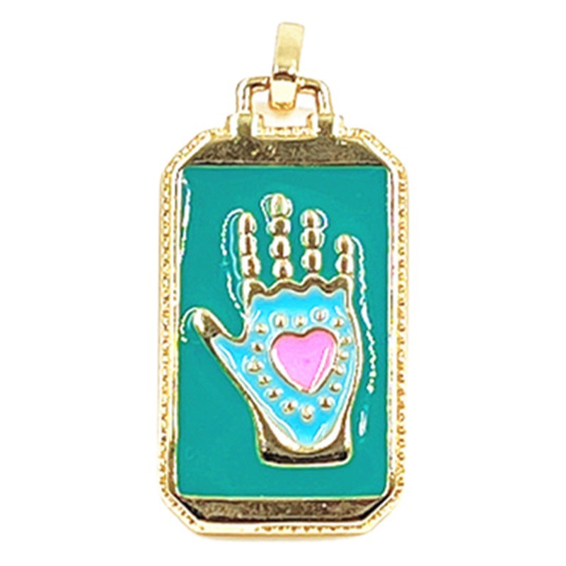 Europea y americana moda goteo tarot colgante Palm Devil's Eye medusas hip hop punk original cobre color-preservación galvanoplastia