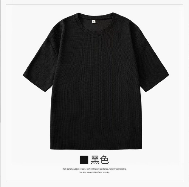 Футболка с коротким рукавом Japanese retro, оверсайз, вафельная текстура, унисекс M–3XL