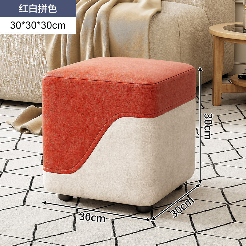 Taburete pequeño hogar sala de estar madera maciza banco pequeño taburete puerta Cambio de zapatos taburete moderno simple sofá taburete bajo de lujo ligero