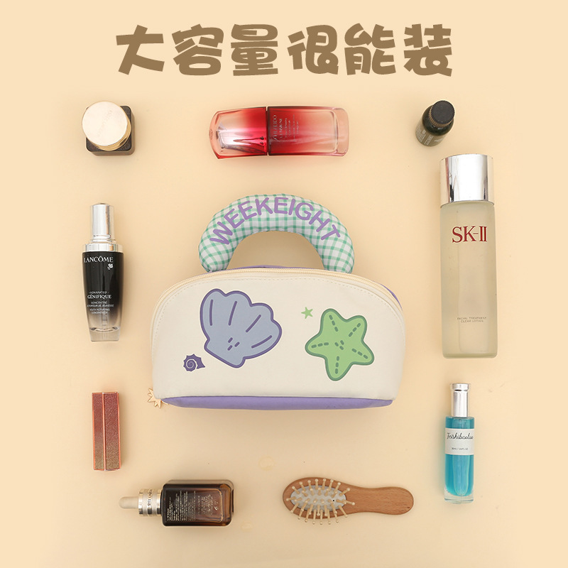 泡泡岛户外大容量手提包少女出游随身化妆包小便携分层可爱洗漱包|undefined