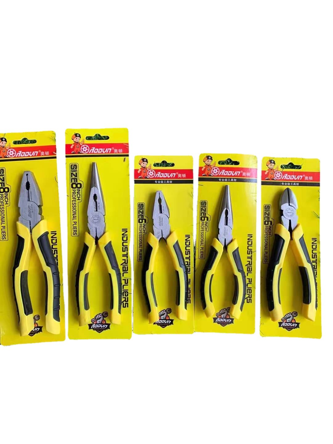 厂家供应双色柄6寸美式尖嘴钳 斜嘴钳 11寸尖嘴钳钢丝钳