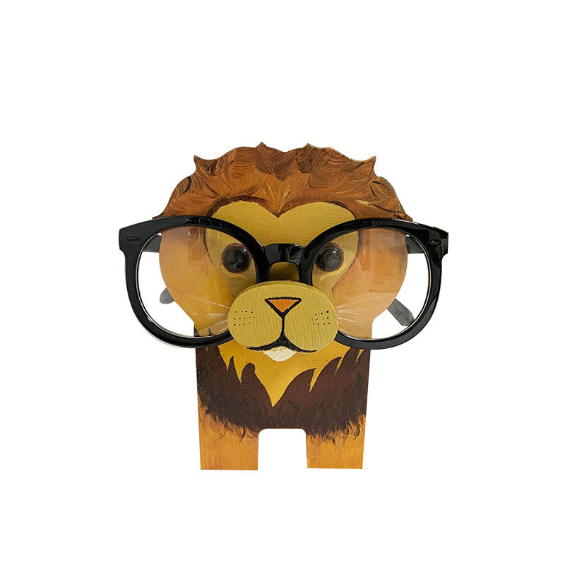 Estante de exhibición para pequeños animales de madera impresa, soporte para gafas, decoración de escritorio, perro pequeño, soporte para gafas image 6