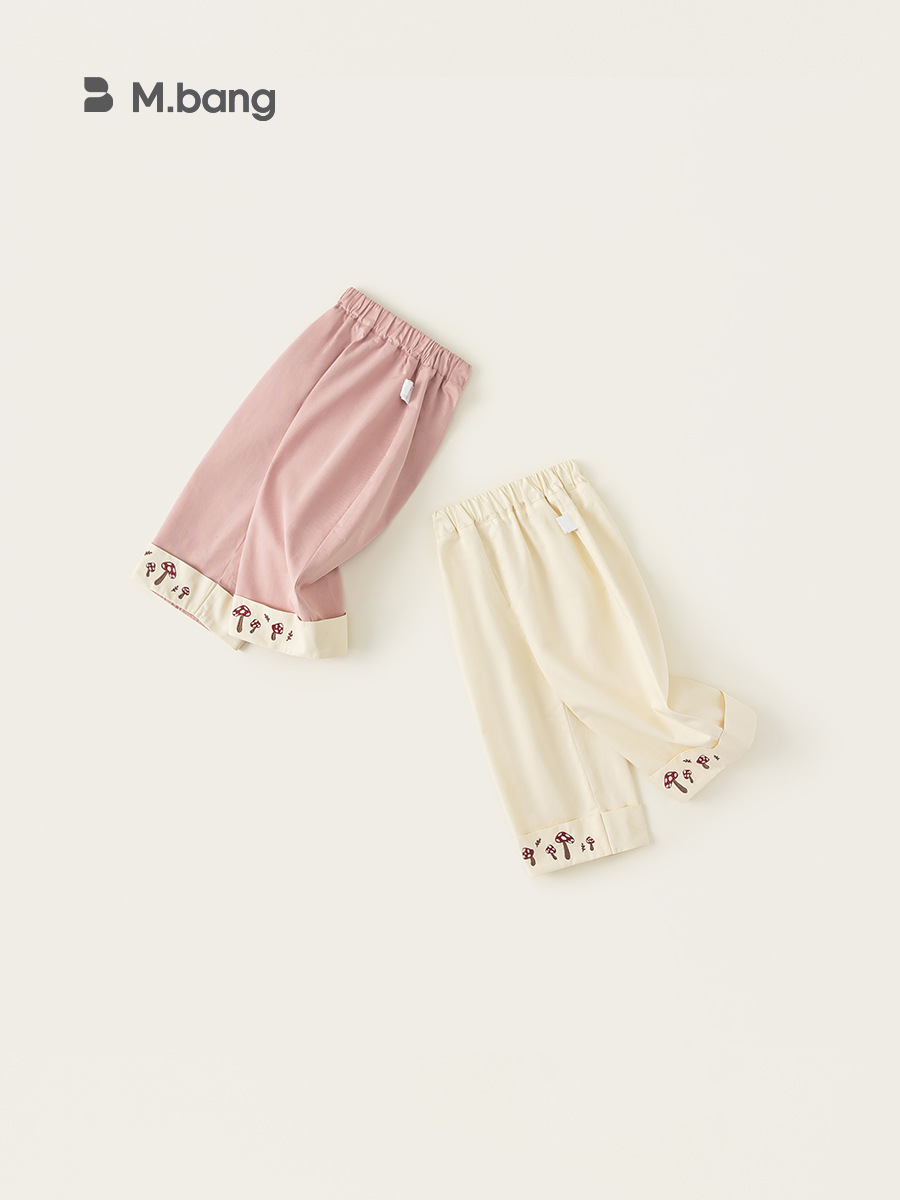 Yoobao ropa infantil para niñas pantalones recto 2026 primavera y otoño nuevo bebé femenino coreano bordado empalme pantalones casuales para niños