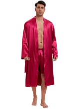 B 26391 Thin Solid Color Long Sleeve Robe ��ɫ����˯��