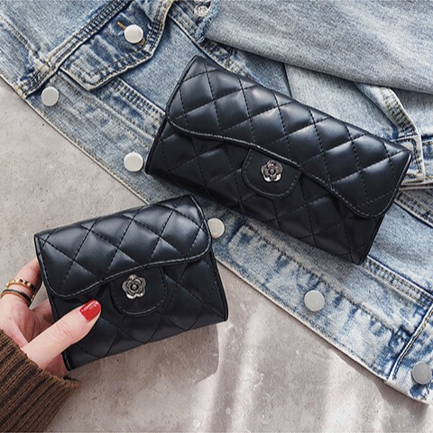 Wallet 2024 Classic Embroidered Line Pair Camellia Flower Fragrance Women's Bag Textured Black Multi-Layer Card Holder Large Banknote Wallet Wallet 2024 Classic Embroidered Line Pair Camellia Flower Fragrance Women's Bag Textured Black Multi-Layer Card Holder Large Banknote Wallet