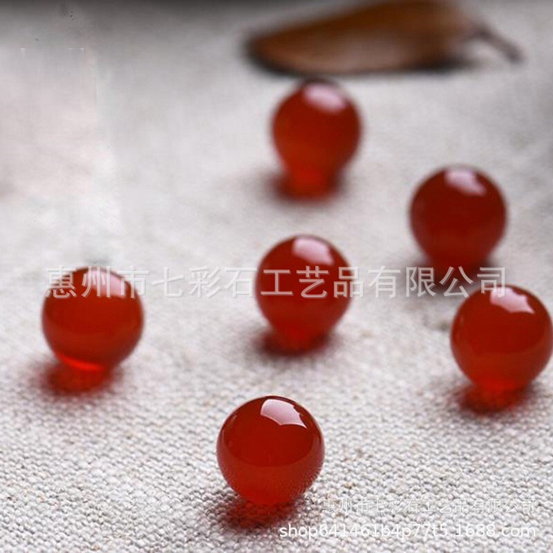【Red Agate Single Bead】Half-Drilled, Non-Drilled Red Loose Beads, Round Beads with Through-Hole for Earrings, DIY Hairpin Accessories Loose Beads 【Red Agate Single Bead】Half-Drilled, Non-Drilled Red Loose Beads, Round Beads with Through-Hole for Earrings, DIY Hairpin Accessories Loose Beads