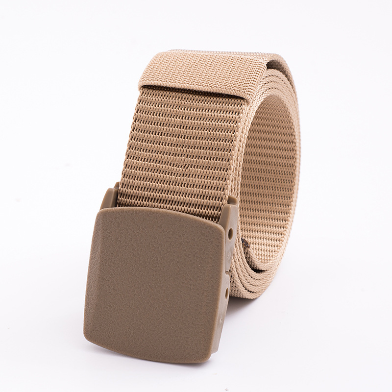 Cinturón de Lona/Nylon sin Metal para Hombre y Mujer, Hebilla de Plástico, Apto para Entrenamiento y Control de Seguridad, Venta por Mayor