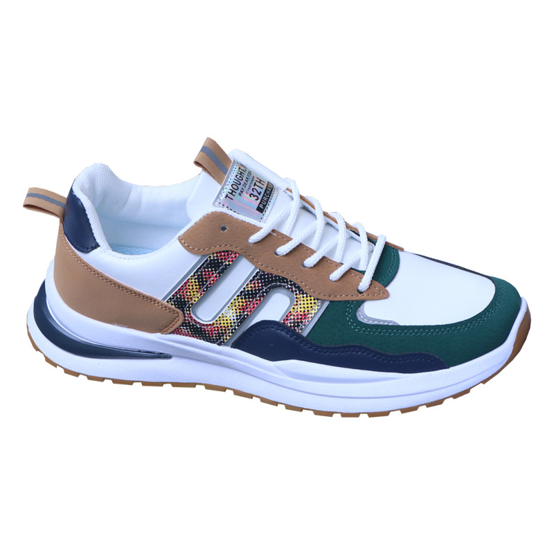 Zapatos de hombre nueva zapatilla de superficie de cuero impermeable zapatos de moda para hombres zapatos casuales ligeros versátiles zapatos de correr antideslizantes de fondo suave para hombres