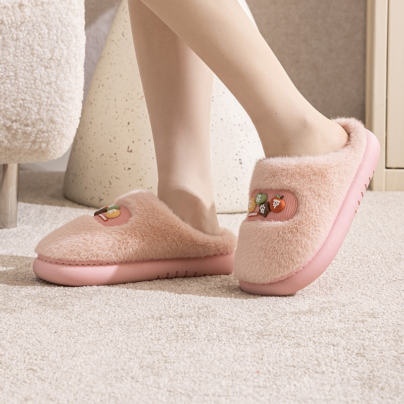 Qaidashun zapatillas de algodón para hombres y mujeres invierno nuevo interior y exterior peluche pareja zapatillas de algodón cálidas peluche al por mayor