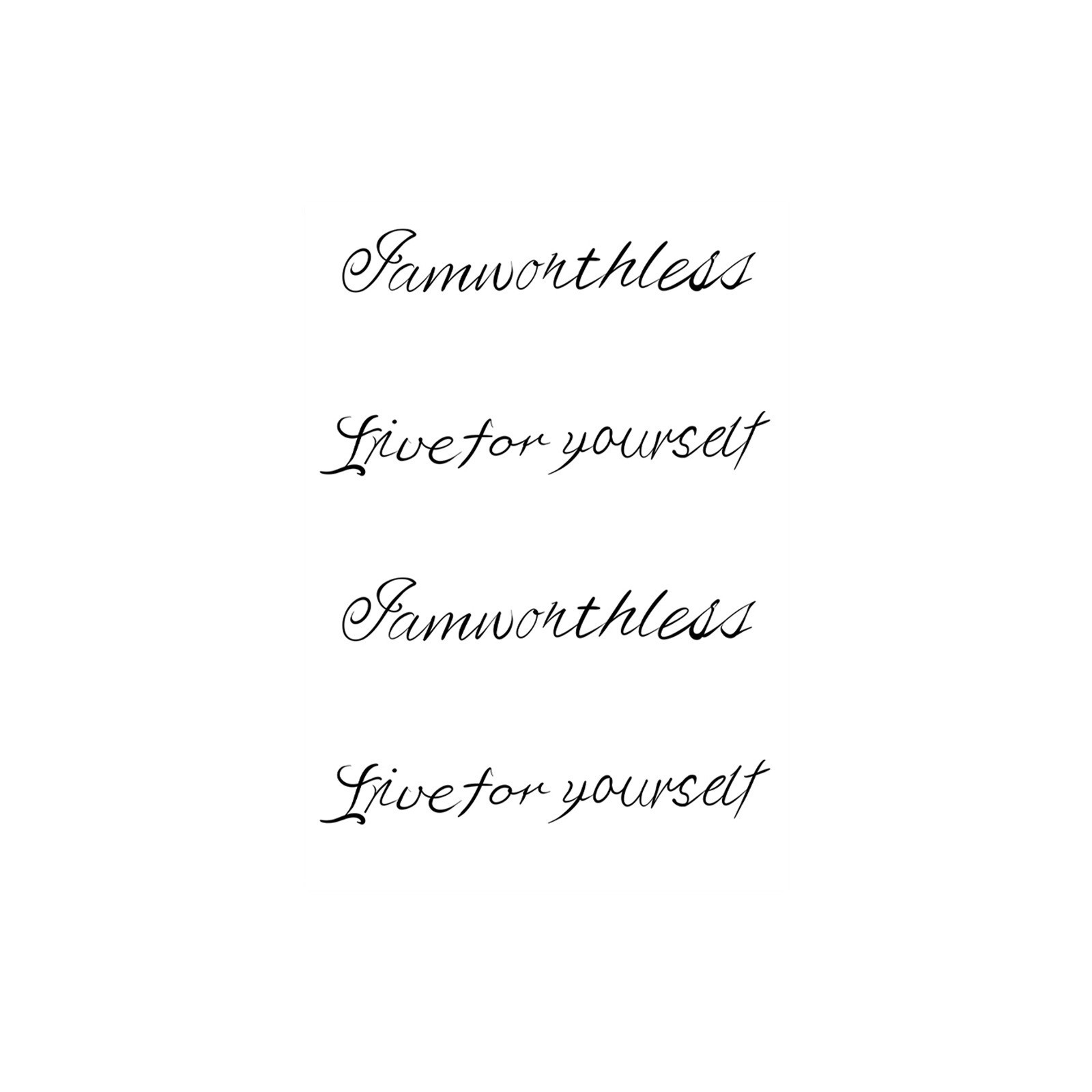 Inglés inspirador vivo para ti mismo tatuaje simple escritos a mano flor dedos pegatinas impermeables image 6