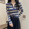 2023 In summer and Autumn new pattern stripe T-shirt Sweater Western style jacket Base coat polo Shanxianshou