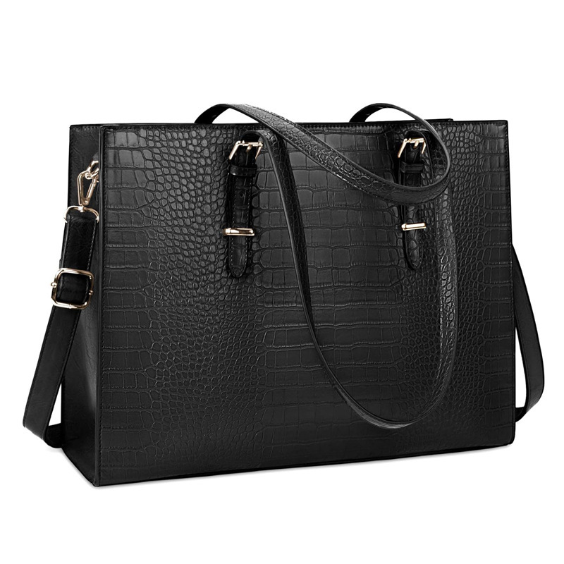 Women Laptop Handbag Leather Classic Computer Briefcase Work Waterproof Handbag Professional