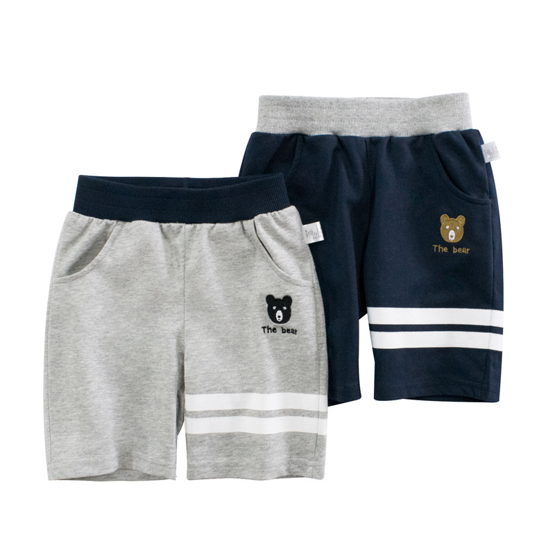 2025 nueva ropa para niños coreanos pantalones para niños de verano oso dibujos animados para niños pantalones deportivos de cinco puntos
