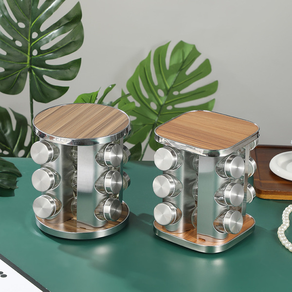 Rotating spice rack Cross-border kitchen spice bottle storage rack…