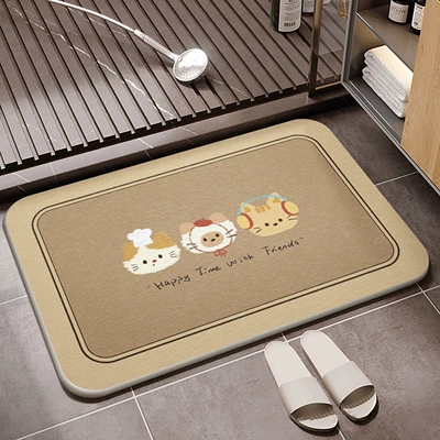 Floor Mat, Bathroom Door Absorbent | Avtomobil döşəmə paspasları - menggu-shiguang-bathroom-hard-mat-c-354509cm-square-white-background