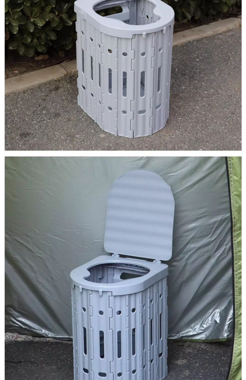 Folding Outdoor Toilet Car Portable Emergency Travel Large Movable Car Toilet Height 41cm
