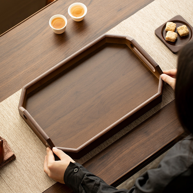軽量高級ティートレイ、フルーツトレイ、八角形ハンドルトレイ、デザートトレイ、ディナープレート、カップ収納トレイ、デザートケーキトレイ|undefined