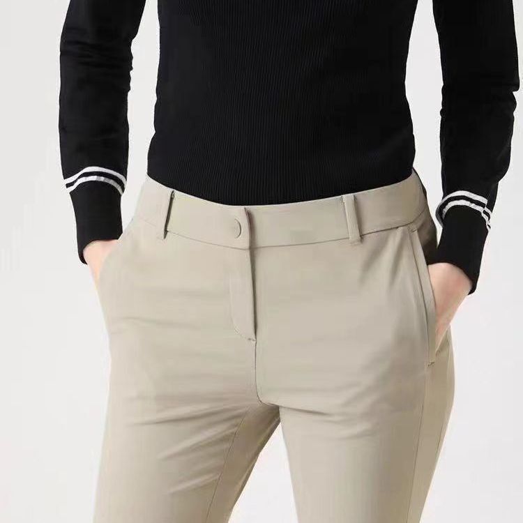 25 New Summer Golf Clothing for Women, Simple Quick-Dry Slim-Fit Flared Pants with Slits, Stretchy and Versatile