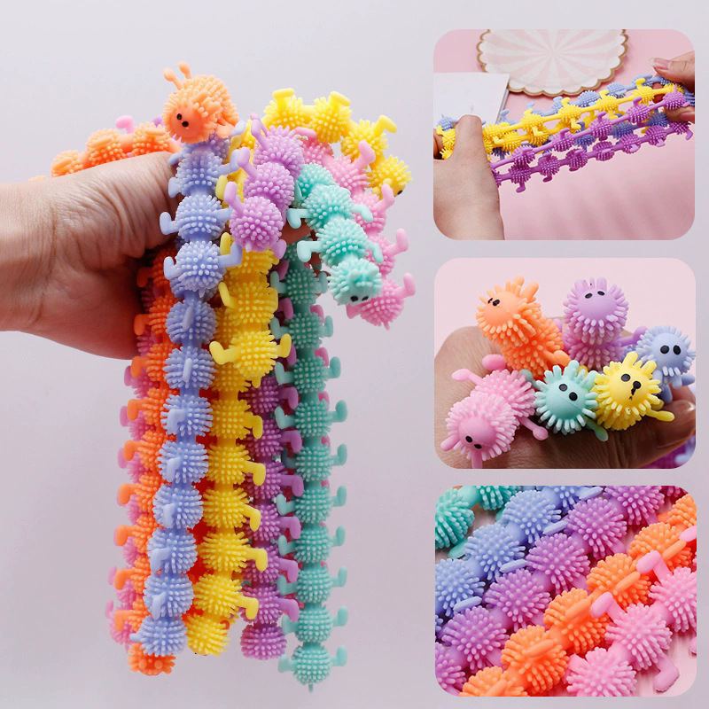 Caterpillar Lala Le Bracelet Dinosaur Unicorn TPR Strange Pull Soft Glue Vent Stress Relief Small Toy