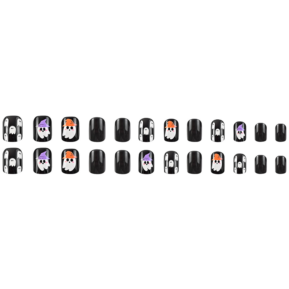 Halloween lindo fantasma manicure parche de desgaste corto extraño falso parche de uñas transfronterizas venta caliente para usar uñas