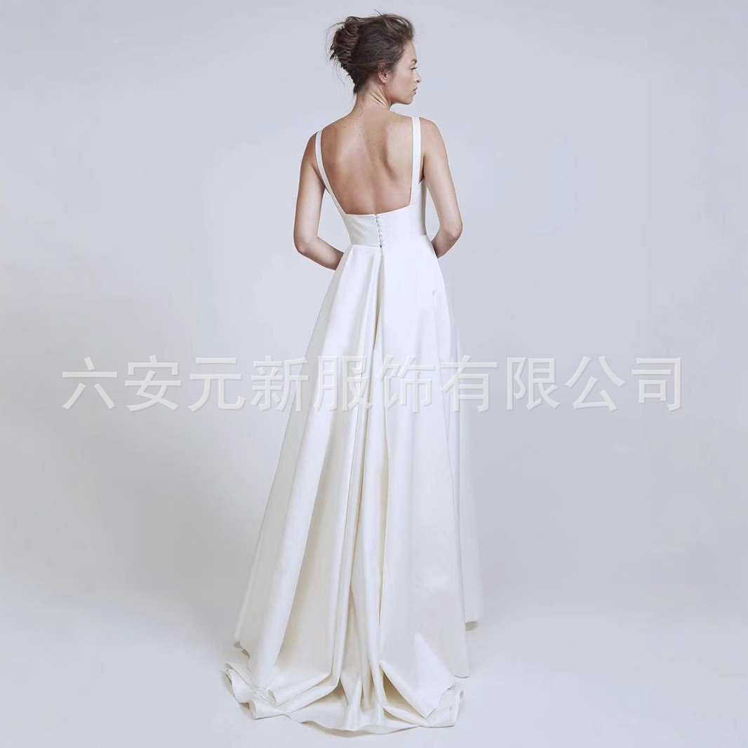 Europa y los Estados Unidos comercio exterior Amazon AliExpress nuevo vestido de novia simple damas A-long string vestido delgado image 2