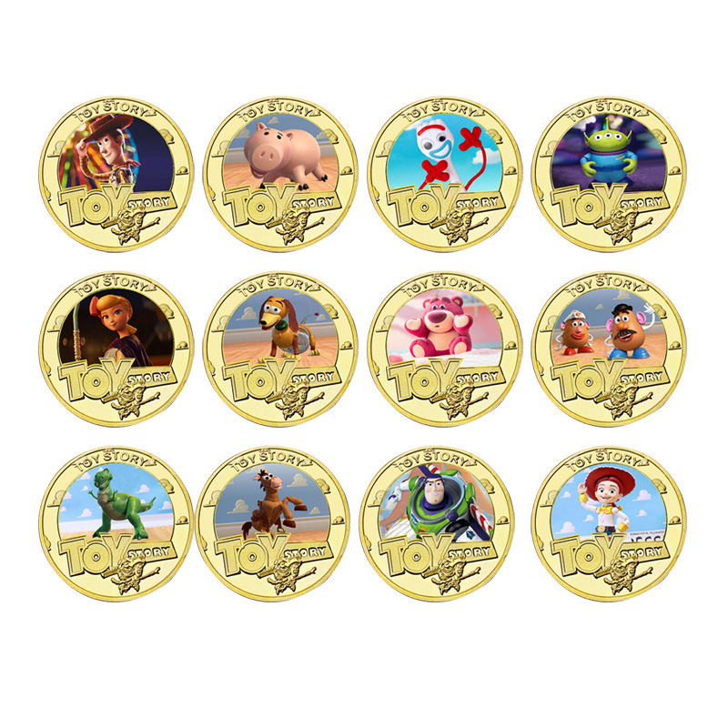 Toy Story Buzzard Lightyear Woody Strawberry Bear Commemorative Coin Commemorative Medallion Commemorative Comic Around Gift