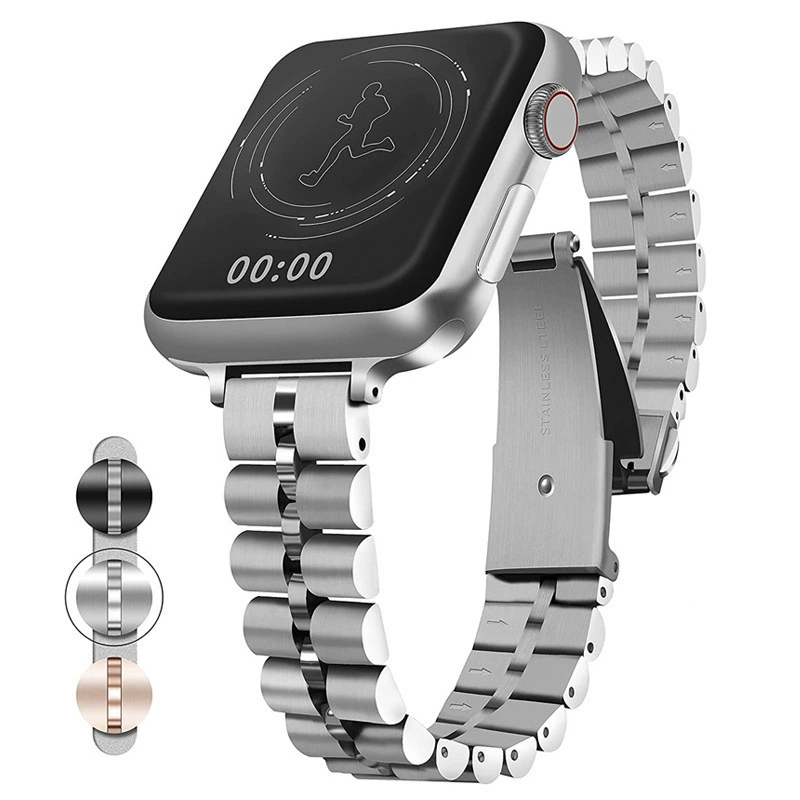 Применимый браслет для Apple Watch iWATCH654321 поколения из нержавеющей стали, полукруглая полоска со стеклянными бусинами, талия SE Xiaoman 14M