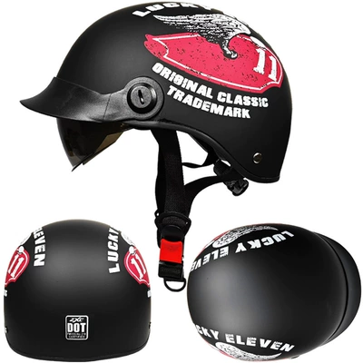 Scoop Helmet Lightweight Helmet with – Motosiklet kaskı (dəbilqə) - lucky-11-regulator-suitable-for-head-circumference-55-61cm