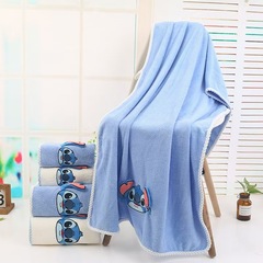 サンゴの毛の刺繍のタオルのバスタオルのセットのスティッチの厚い増加の大人の吸水の柔らかいカップルの速乾