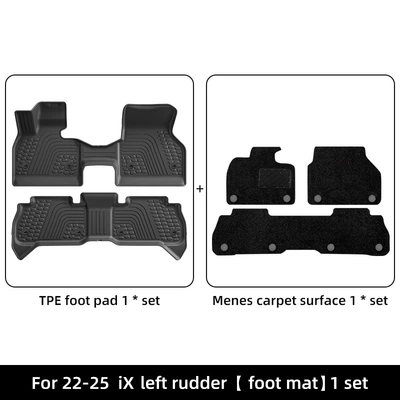 Suitable for 22-25 Bmw Ix Modelə uyğun ayaqaltı - 22-25-bmw-bmw-ix-double-layer-menis-floor-mats