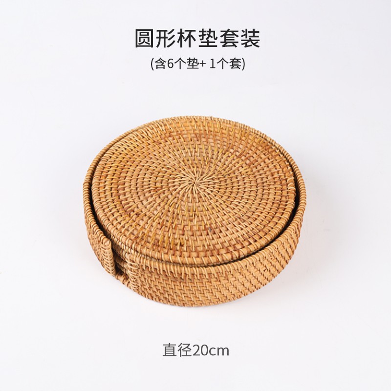 Posavasos de ratán vietnamita, teteras hechas a mano, ceremonia del té, juego de té, mantel de aislamiento térmico, mesa de comedor, plato de salud a prueba de escaldaduras, taza