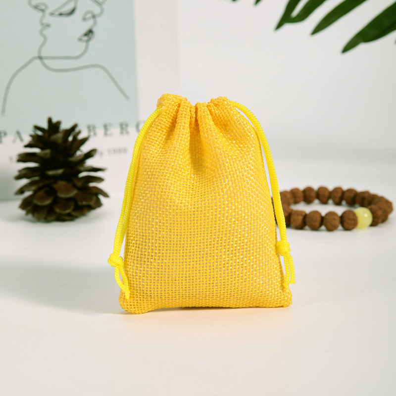 Fábrica en stock bolsa de lino Wenwan bolsa de embalaje de la joyería bolsa de té zongzi Almacenamiento de lino bolsa de cordón al por mayor
