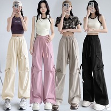 美式复古辣妹帅气工装裤子裤宽松街舞嘻哈潮流阔腿束脚长裤