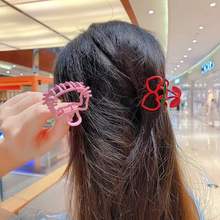 新款彩色樱桃抓夹韩国发夹可爱少女猫咪大号网红小熊金属鲨鱼夹批