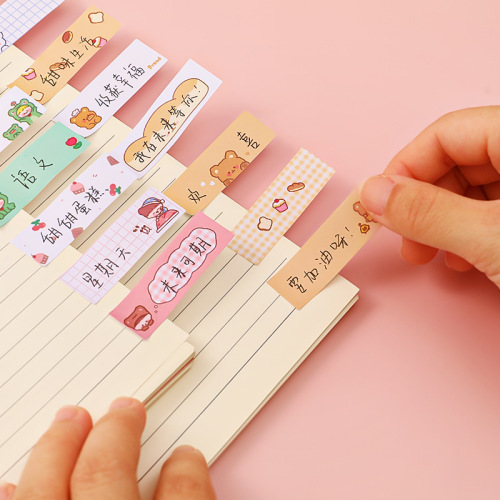 Cartoon grid girl index stickers student cute instruction stickers ins6 sticky notes creative message note paper