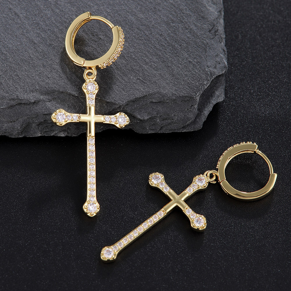 earrings with zircon for men and women hip-hop style