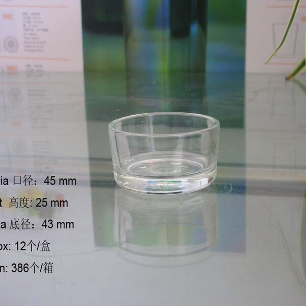 Glass candle for St. Valentine's Day