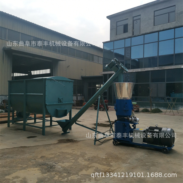 玉米饲料颗粒机 400型颗粒饲料成套机组 带液压油泵饲料颗粒机