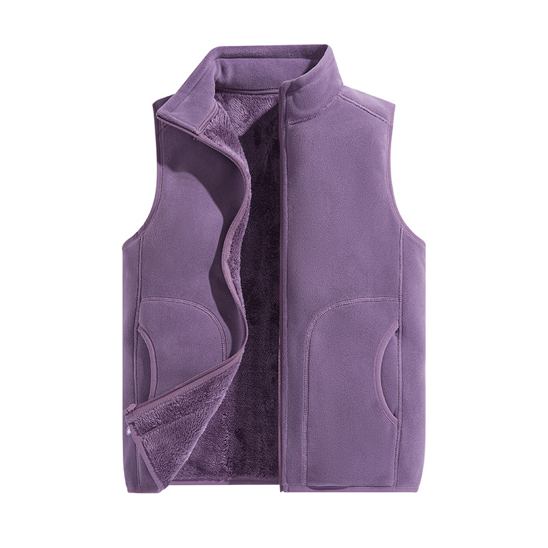 Chaleco polar reversible y grueso para otoño e invierno, chaleco de trabajo polar para hombre para exteriores con impresión de logotipo personalizado