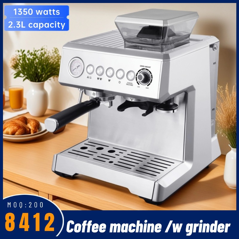 Máquina todo en uno de molienda y concentrado transfronterizo de 127V tres en uno Máquina de café espresso semiautomática para el hogar con frijoles molidos
